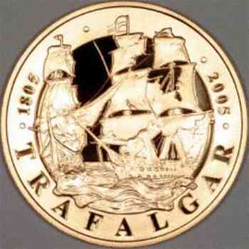 Click para ampliar. Pulsa en el nombre para ver la ficha. Trafalgar moneda de 5 s.p. reverso